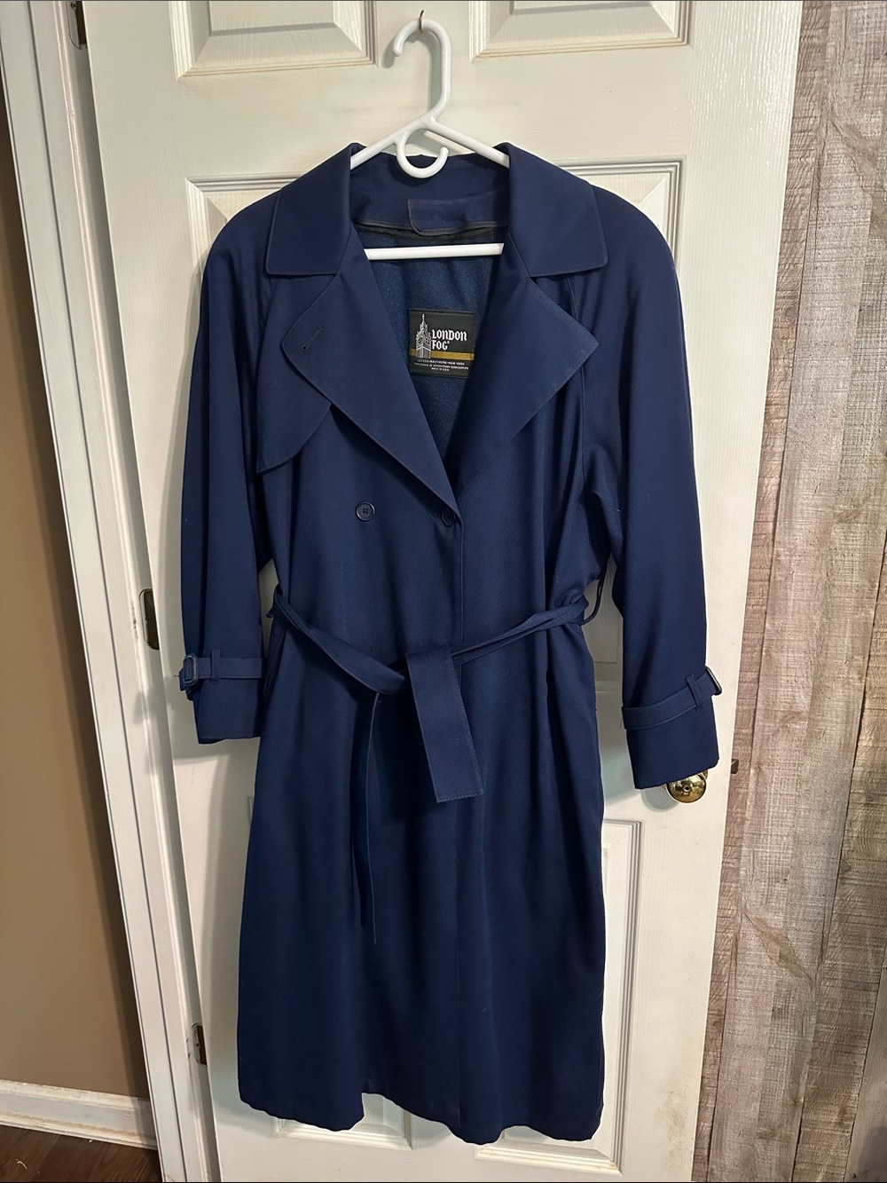 London Fog Navy Belted Trench Coat
